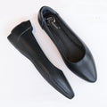 Sarah Express Pointed Toe Leather Work Flats D2222Flat model