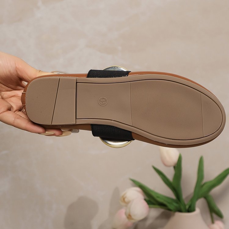 Sarah Express Round Toe Slip On Buckle Loafers