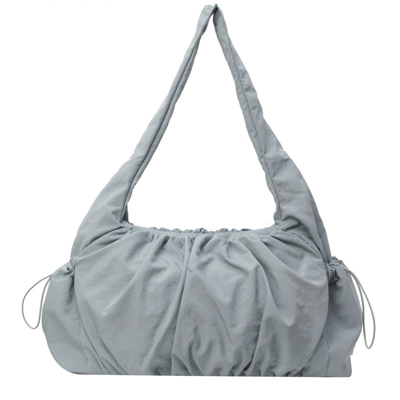 Sarah Express Ruched Canvas Tote Shoulder Bag