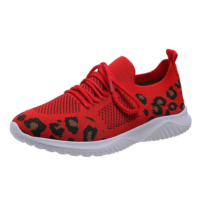 Sarah Express Women's Lightweight Leopard Print Casual Sneakers