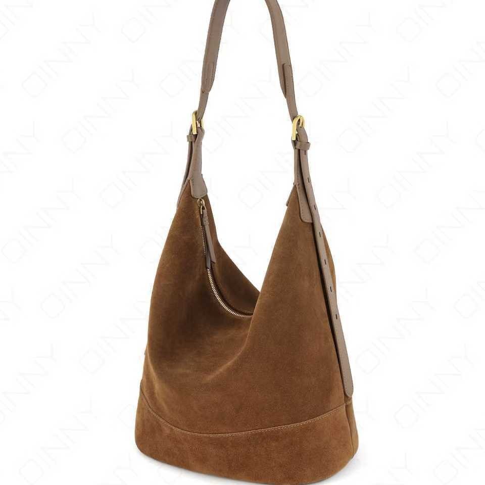 Sarah Express Retro Suede Slouchy Bucket Bag