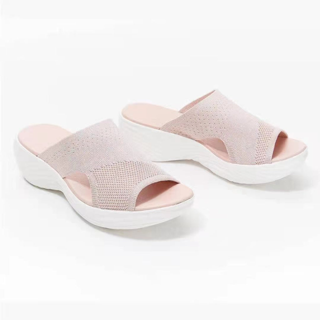 Sarah Express Woven Mesh Platform Sandals Open Toe