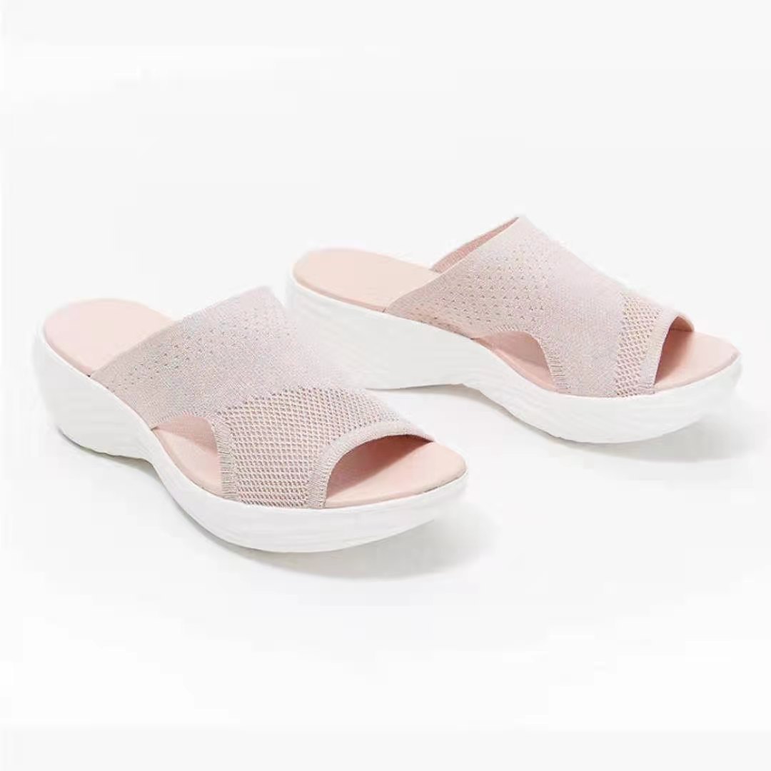 Sarah Express Woven Mesh Platform Sandals Open Toe