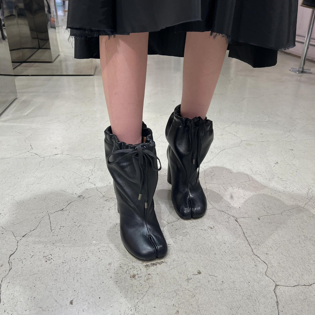 Sarah Express Split-Toe Mid-Calf Chunky Heel Boots