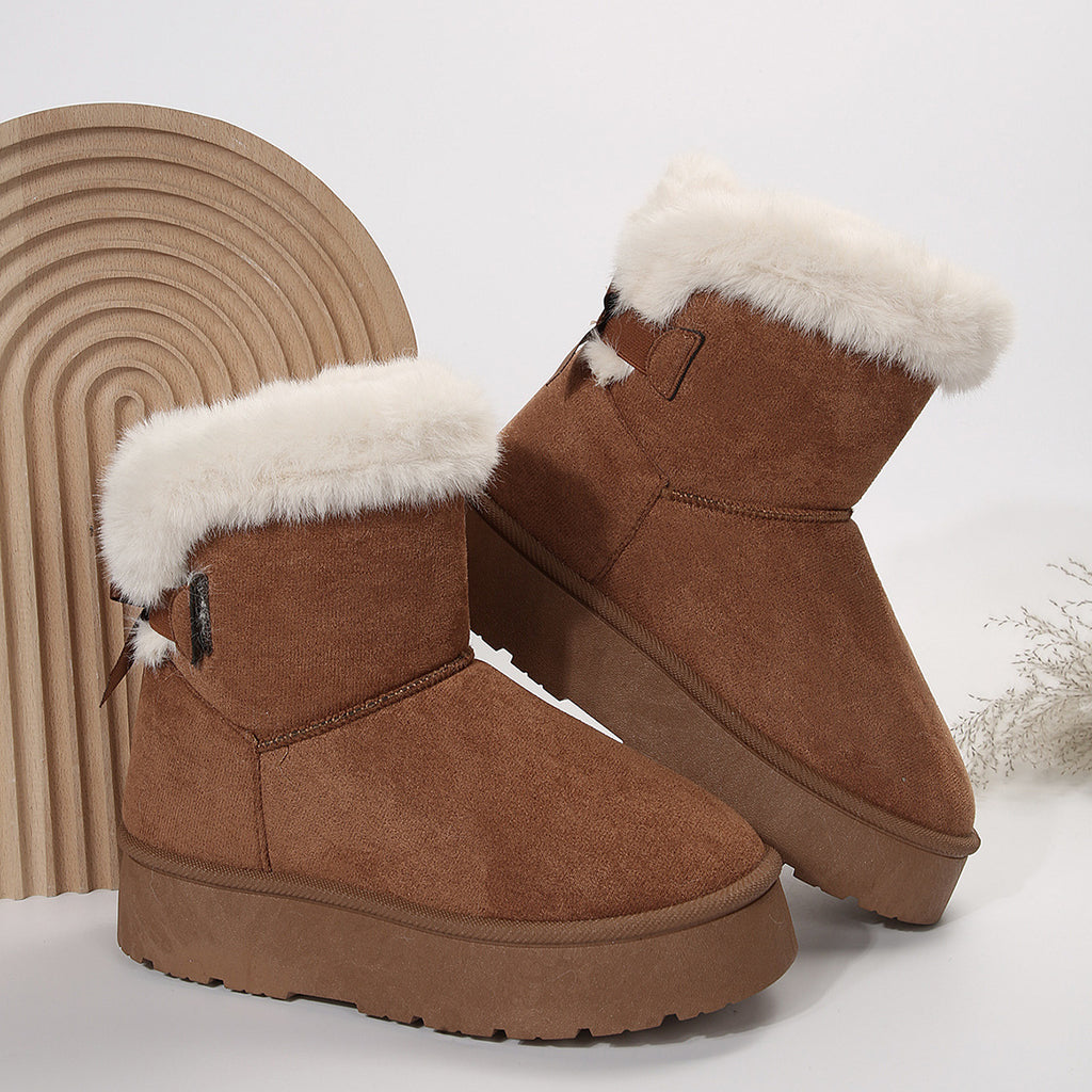 Sarah Express Bow-knot Plush Lined Winter Ankle Boots