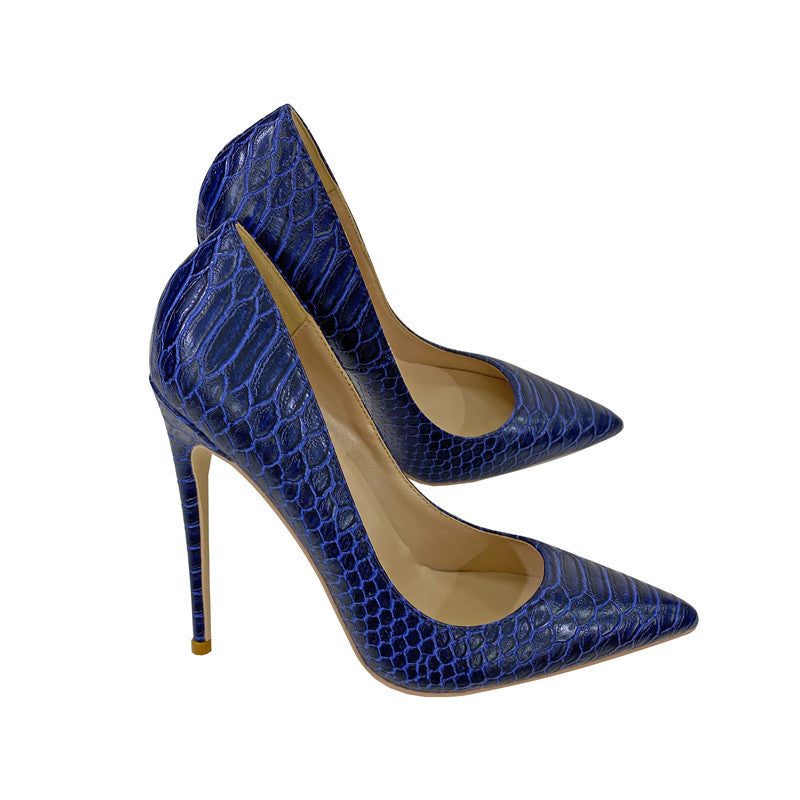 Sarah Express Pointed Toe Stiletto Heels in Blue