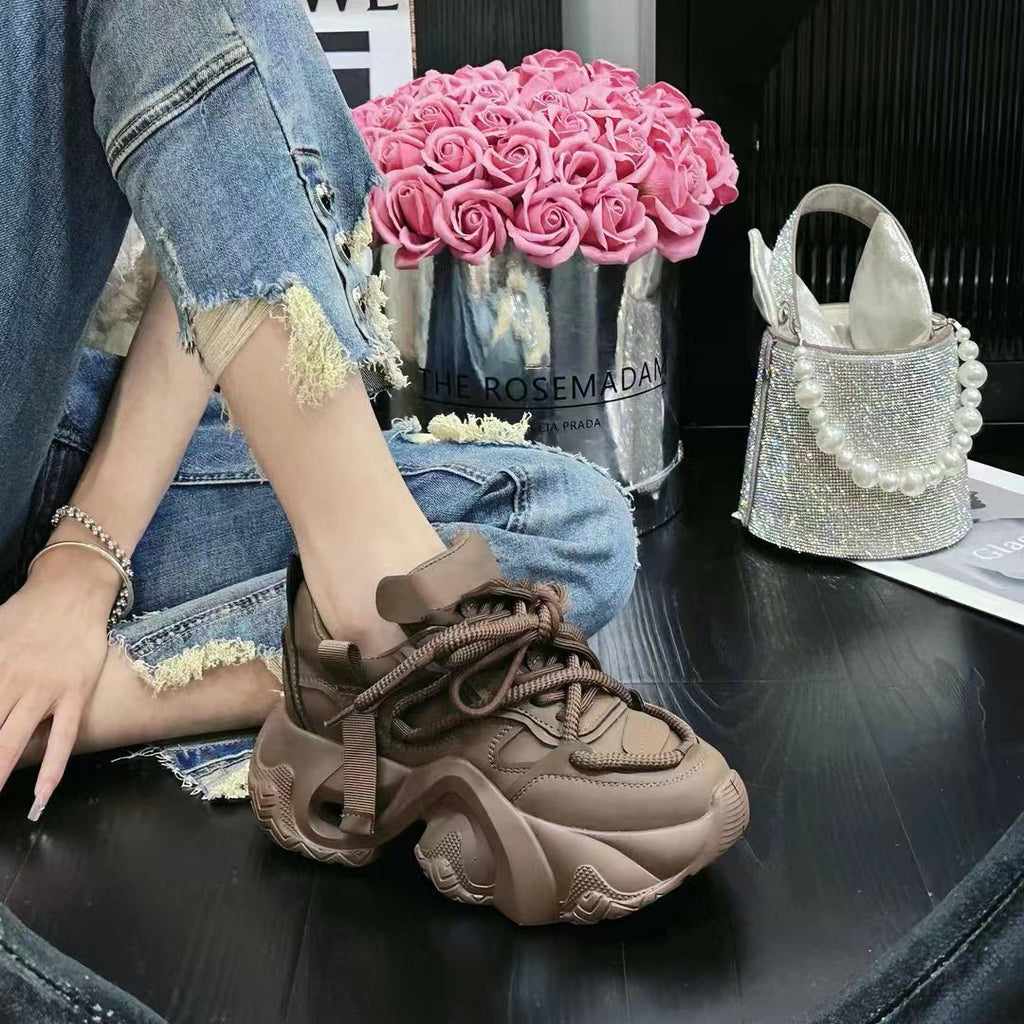 Sarah Express Women's Lightweight Platform Lace-Up Sneakers