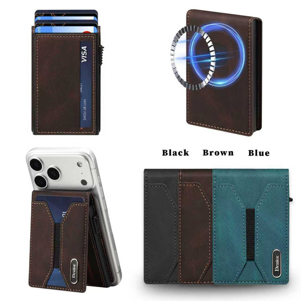 Sarah Express Automatic Pop-Up RFID Leather Card Wallet