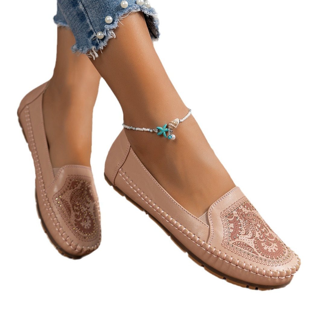 Sarah Express Women's Retro Stitched Flat Loafers