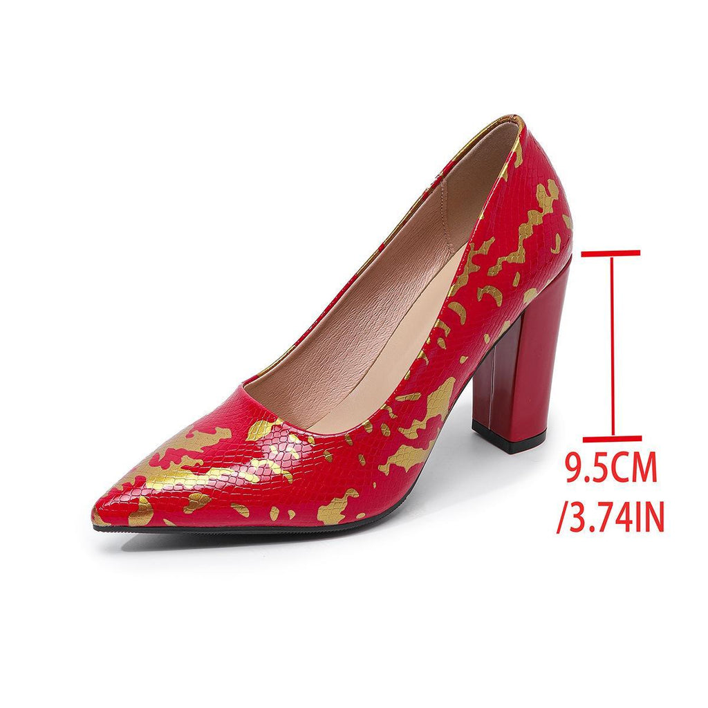 Sarah Express Color-Blocked Chunky Heel Pumps