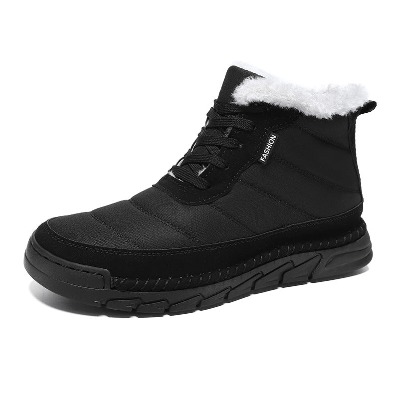 Sarah Express Men's Mid-Cut Winter Snow Boots Black