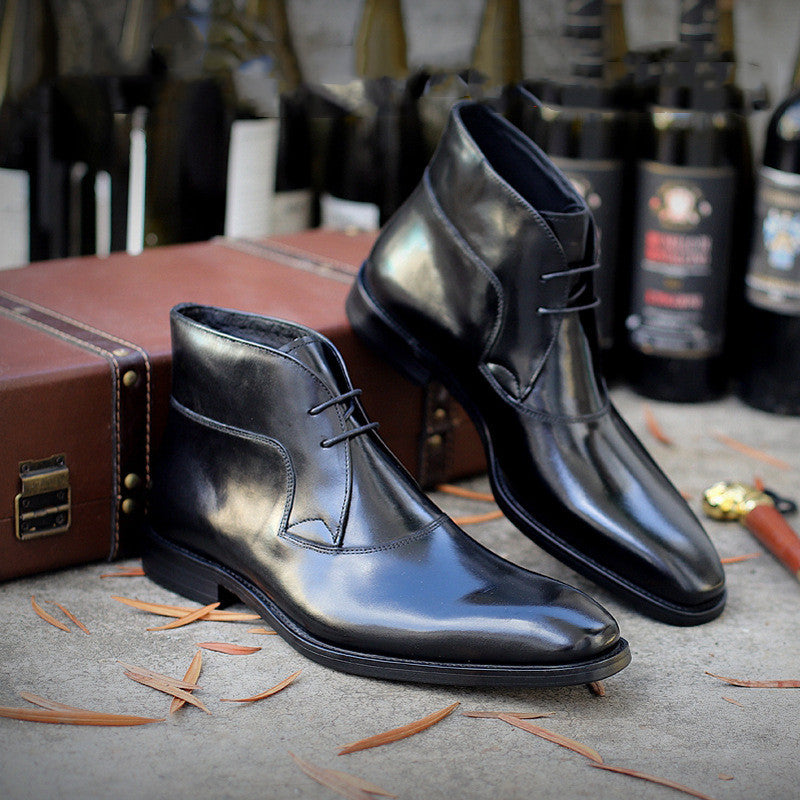 Sarah Express Men's Classic Leather Martin Ankle Boots
