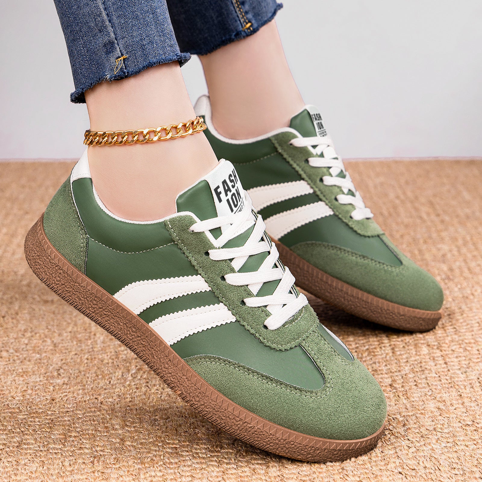 Sarah Express Color-Block Lace-Up Everyday Sneakers