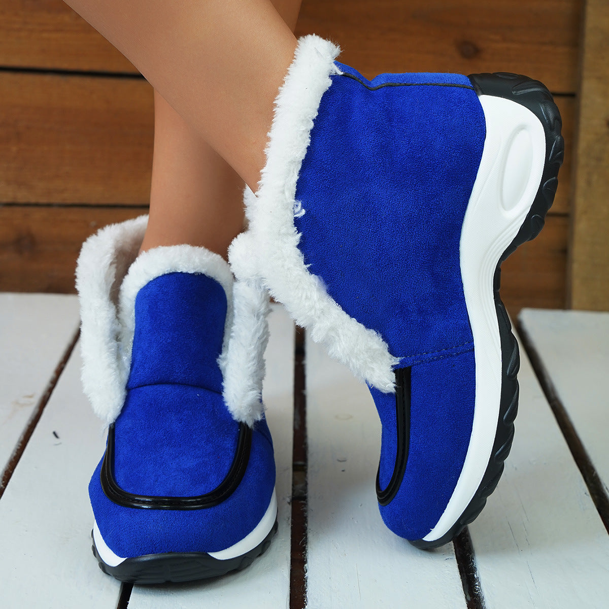 Sarah Express Faux Fur Lined Platform Ankle Boots