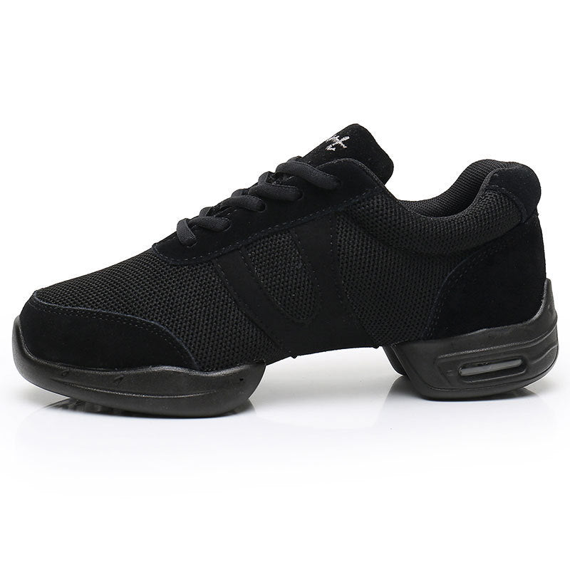Sarah Express Breathable Mesh Jazz Dance Sneakers Black Mesh