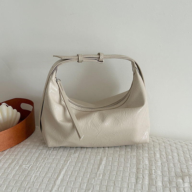 Sarah Express Mini Dumpling Crossbody Tote Bag Leather White