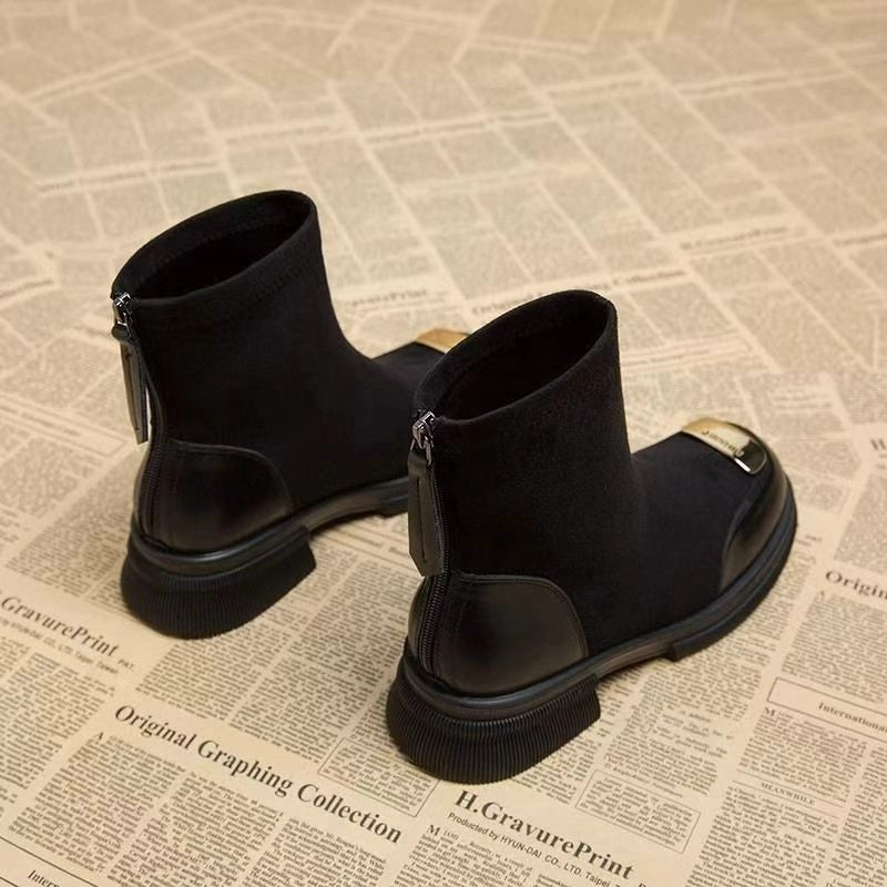 Sarah Express Women's Chunky Heel Martin Ankle Boots