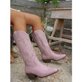 Women's Hollow-Out Chunky Heel Boots – heel profile alternate view 6