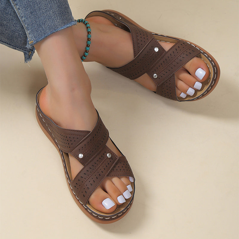 Sarah Express Perforated Casual Wedge Sandals