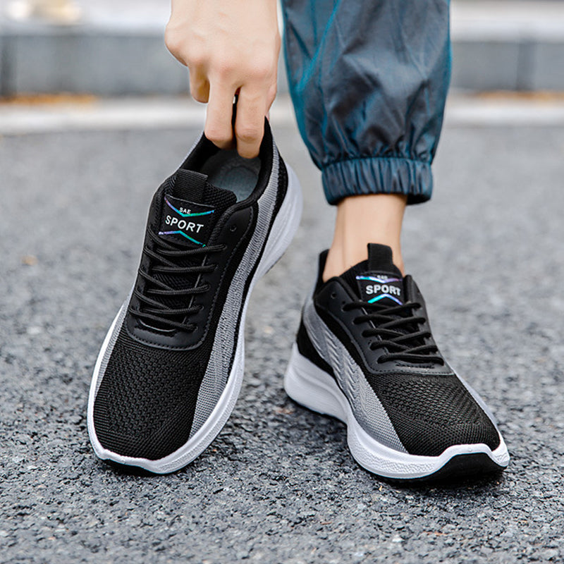 Sarah Express Color-blocked Mesh Lace-Up Sneakers