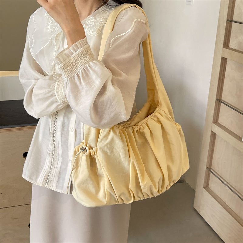 Sarah Express Ruched Canvas Tote Shoulder Bag
