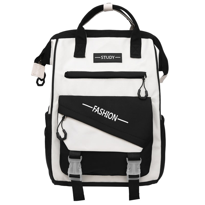 Sarah Express High-Capacity Nylon College Backpack Black