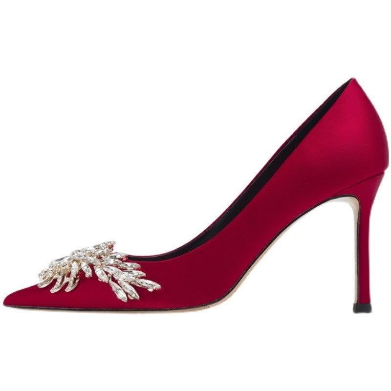Sarah Express Pointed Toe Rhinestone High Heel Pumps