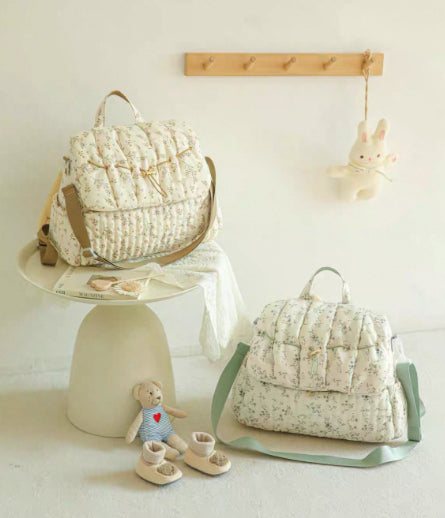 Sarah Express Floral Pattern Breathable Diaper Tote Bag