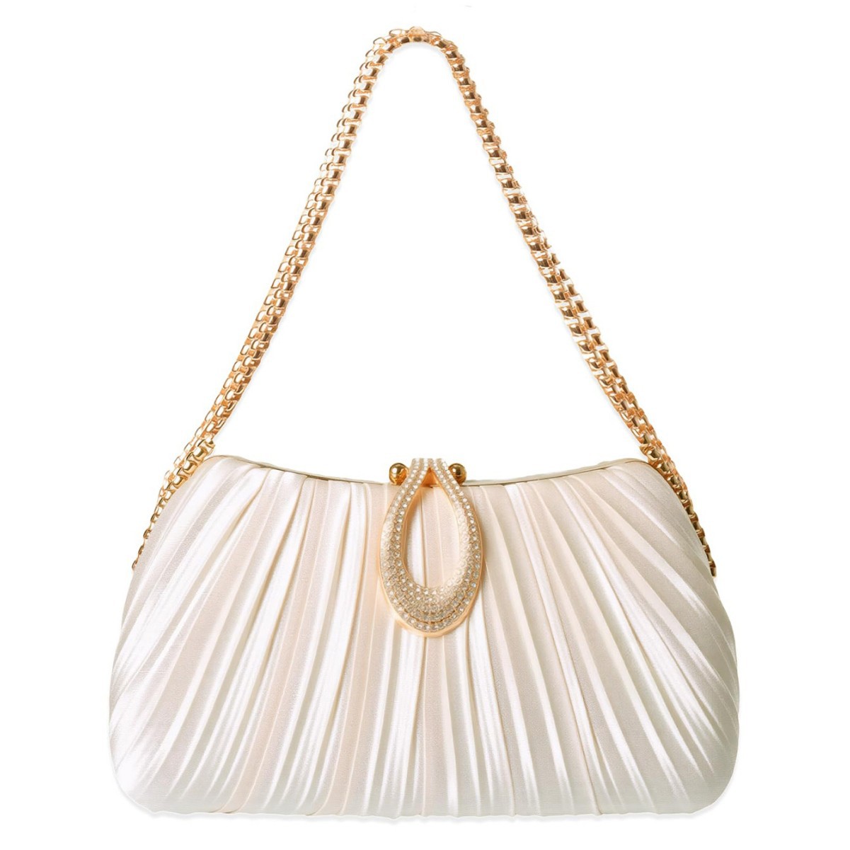 Sarah Express Pleated Satin Evening Clutch Bag