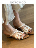 Sarah Express Two-Way Wedge Slide Sandals Beige