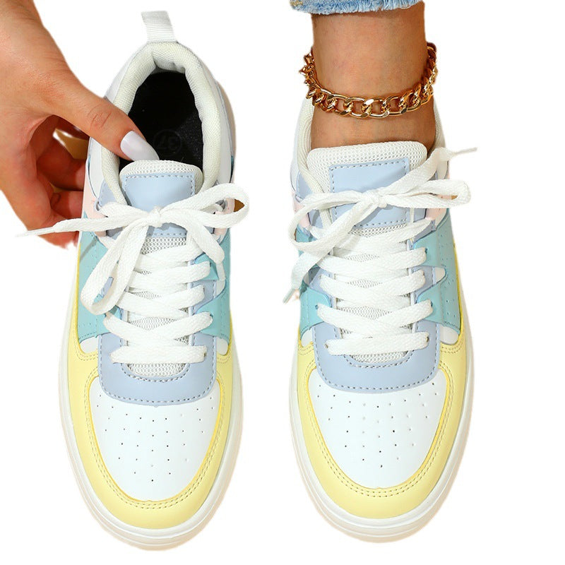 Sarah Express Colorblock Lace-Up Platform Sneakers