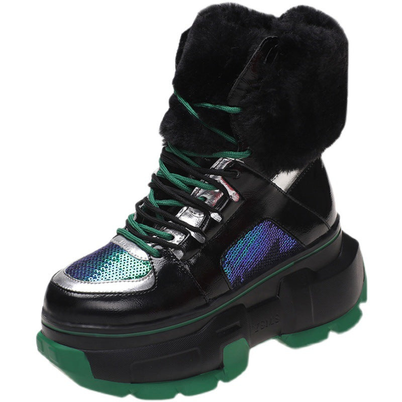 Sarah Express Women's Platform Velvet Winter Snow Boots