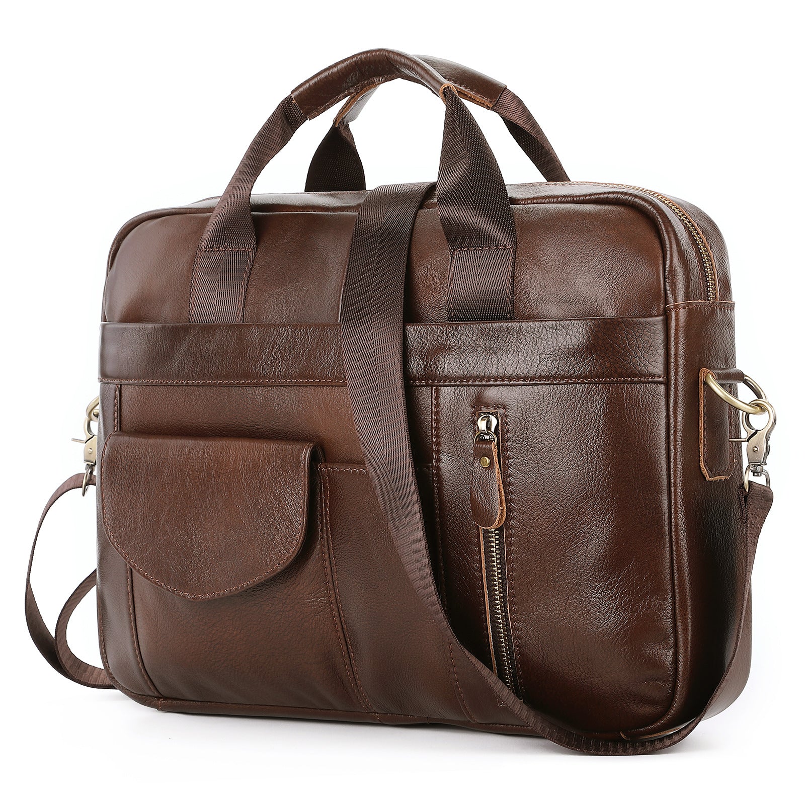 Sarah Express Structured Leather Crossbody Travel Briefcase