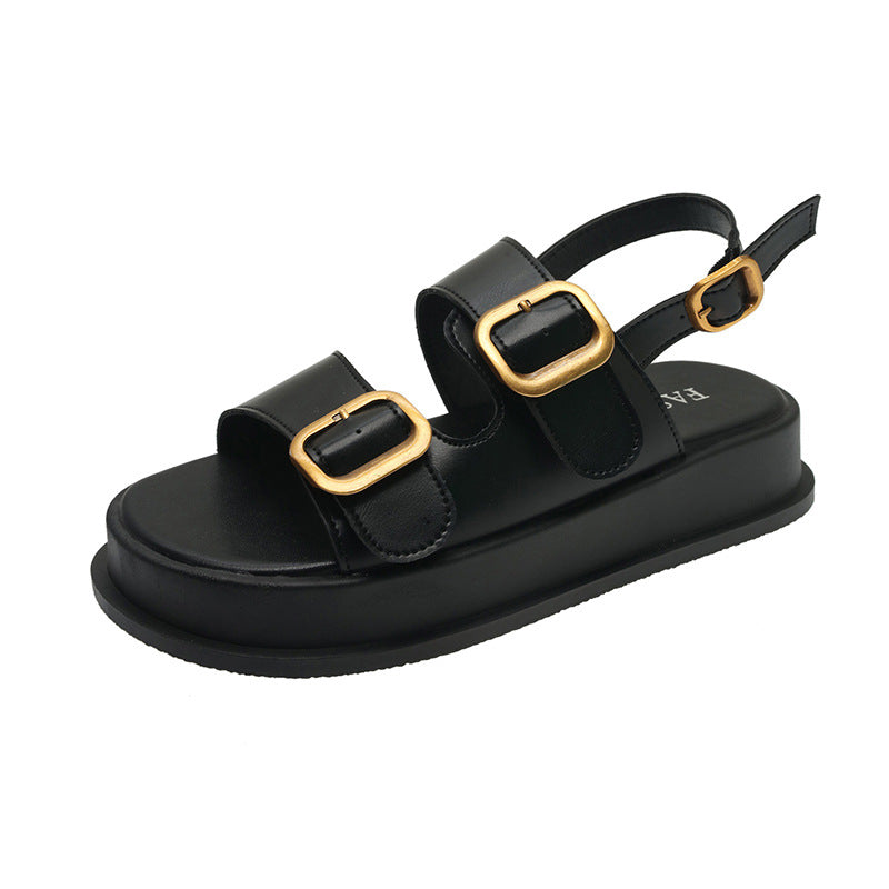 Sarah Express Women's Platform Buckle Casual Sandals