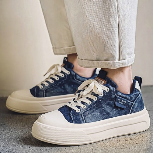 2026 Men's Summer Low-Top Canvas Skate Shoes, Platform Breathable Trendy Sneakers For Commute – product detail alternate view 5