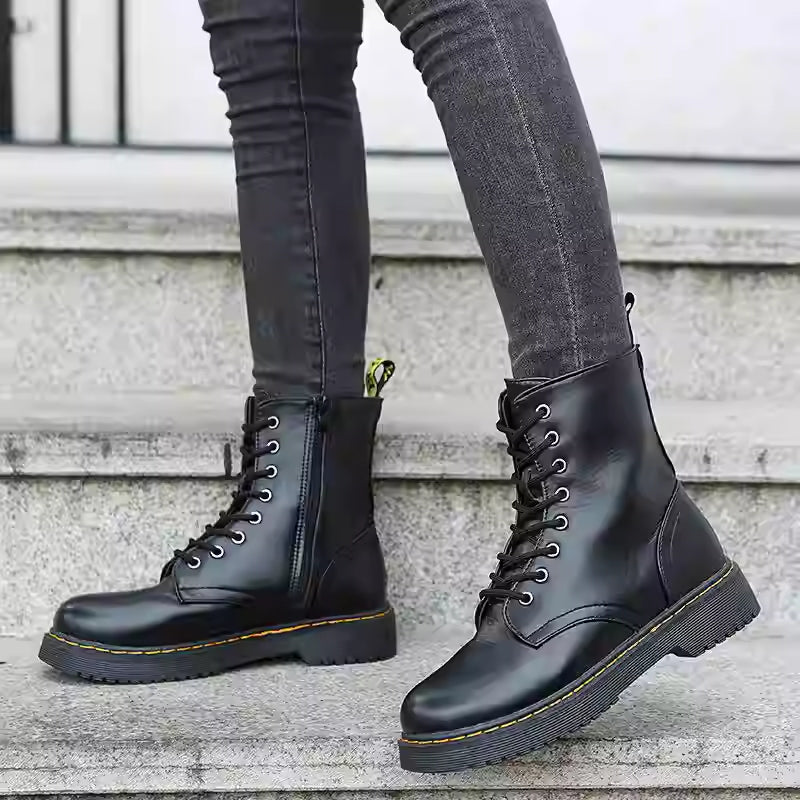 Sarah Express Women's Round Toe Flat Martin Boots