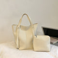 Sarah Express Minimalist Bucket Bag Set Two Piece Beige White