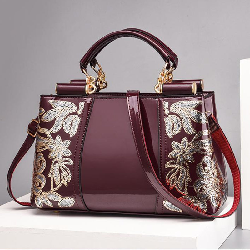 Sarah Express Embroidered Sequin Structured Travel Handbag