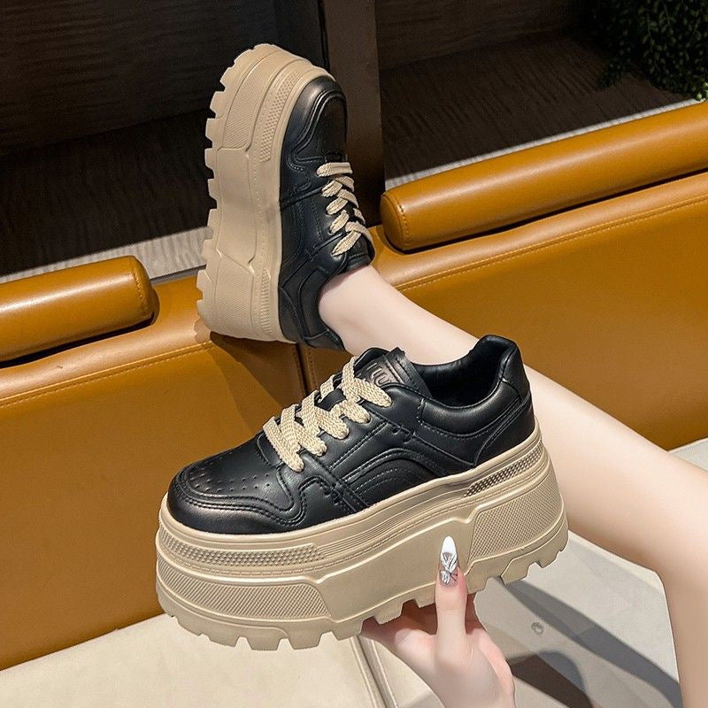 Sarah Express Chunky Platform Height Increasing Lace-Up Sneakers