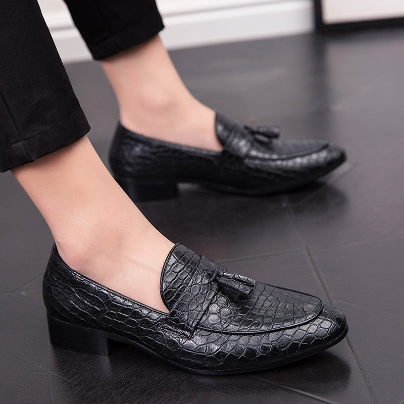 Sarah Express Men's Pointed-Toe Tassel Dress Shoes Black