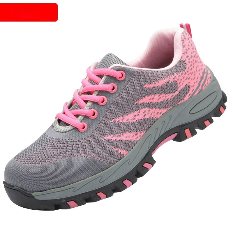 Sarah Express Women's Steel Toe Safety Work Shoes Light Pink