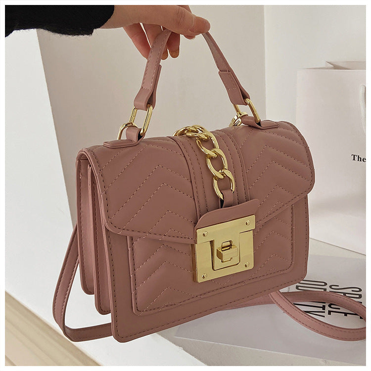 Sarah Express Plaid Chain Detail Small Square Bag