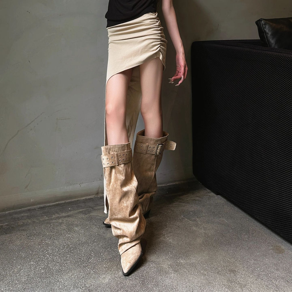 Sarah Express Women's Knee-High Western Stiletto Boots