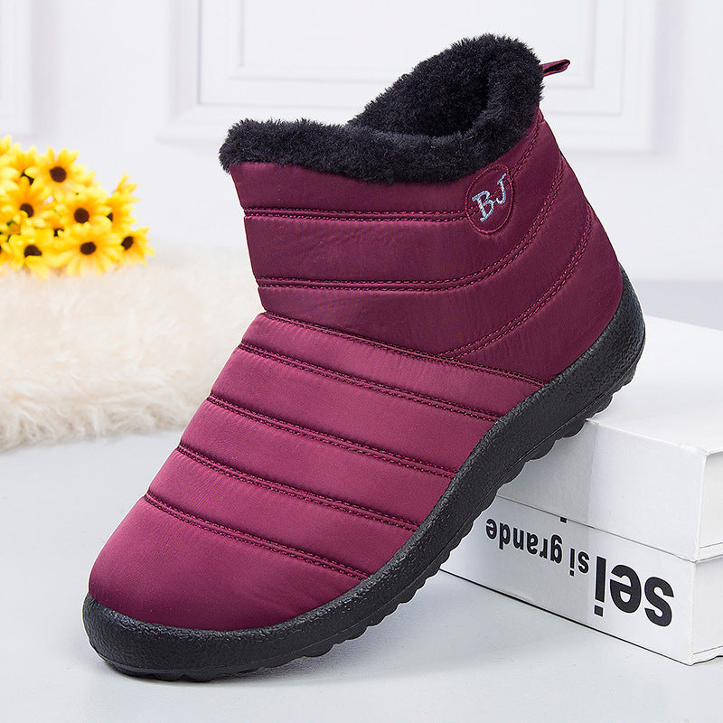 Sarah Express Waterproof Mid-Calf Winter Snow Boots Red