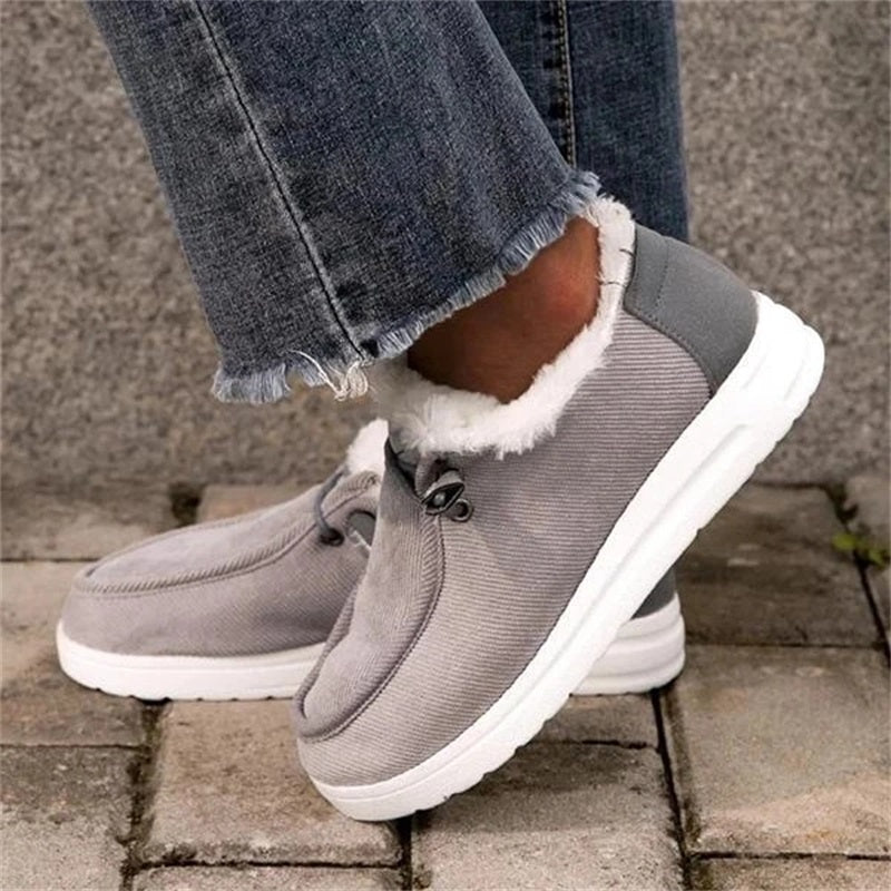 Sarah Express Plush Lined Corduroy Winter Ankle Boots