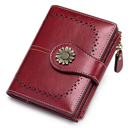 Sarah Express Anti-Theft RFID Blocking Leather Card Holder Wallet Red 64 Pattern