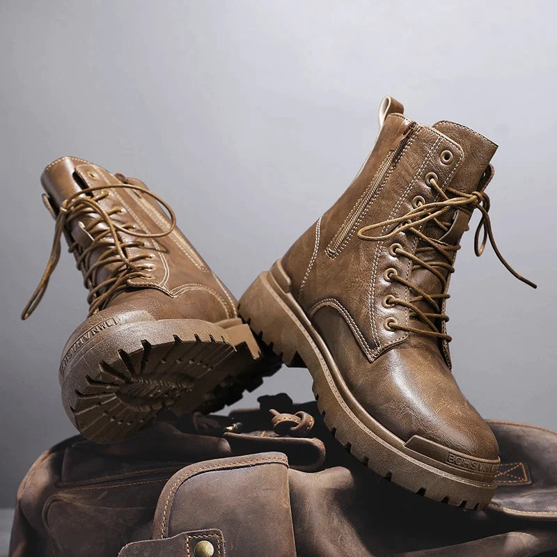 Sarah Express Men's Retro High-Top Platform Boots