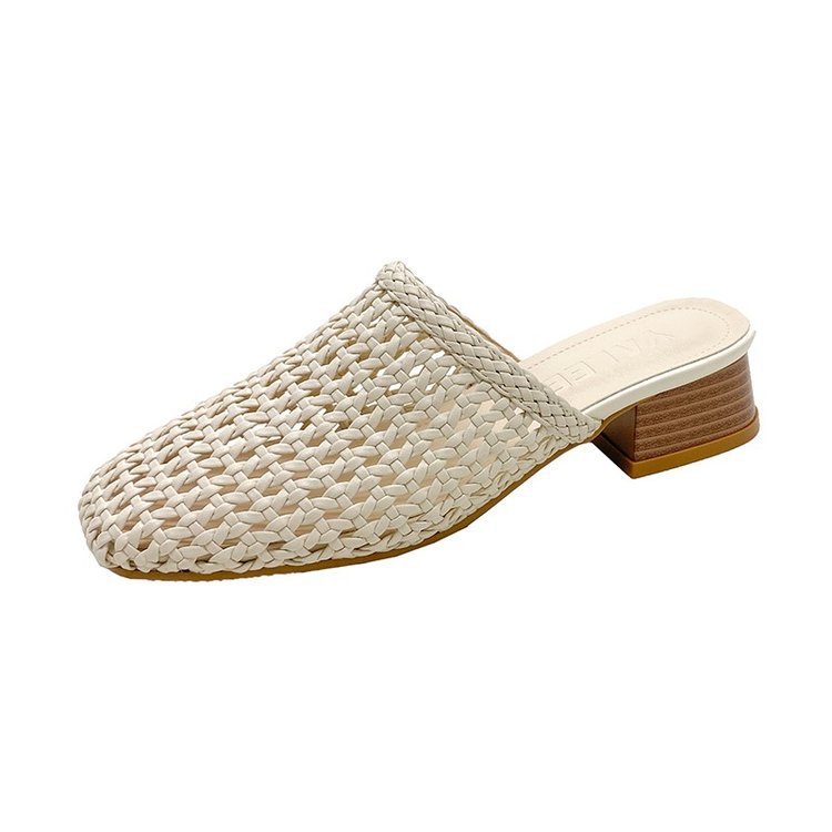 Sarah Express Woven Square Toe Casual Summer Sandals