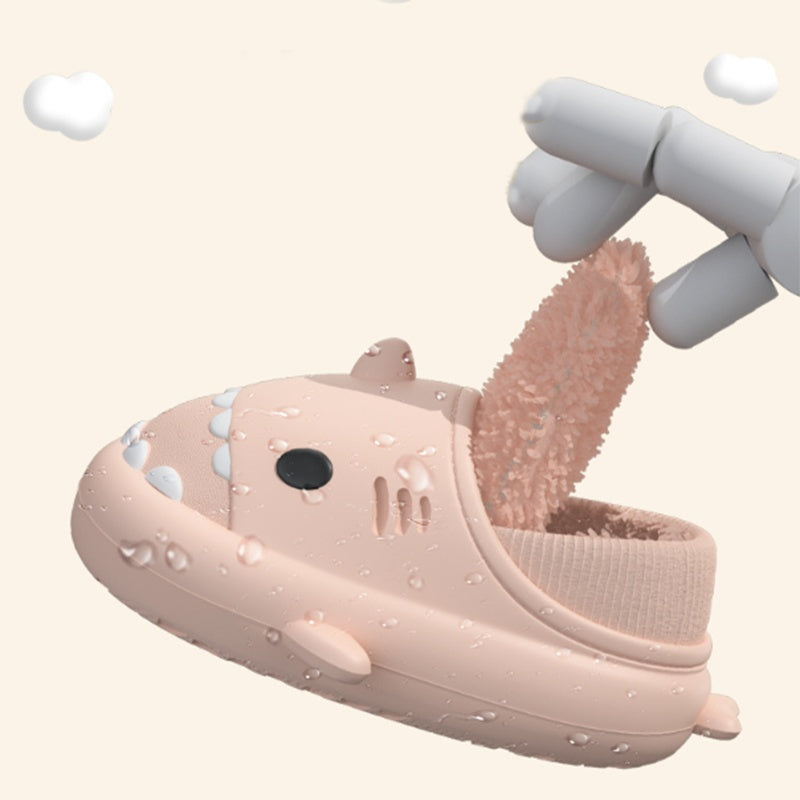 Sarah Express Shark Plush Lined Winter House Slippers
