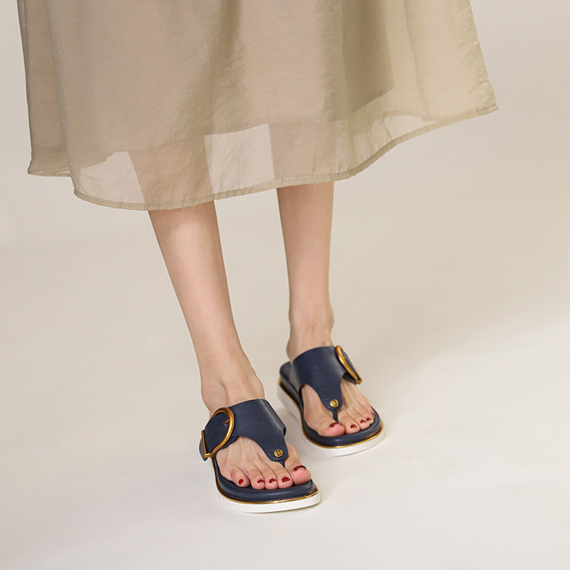 Sarah Express Roman Style Buckle Beach Flip-flops